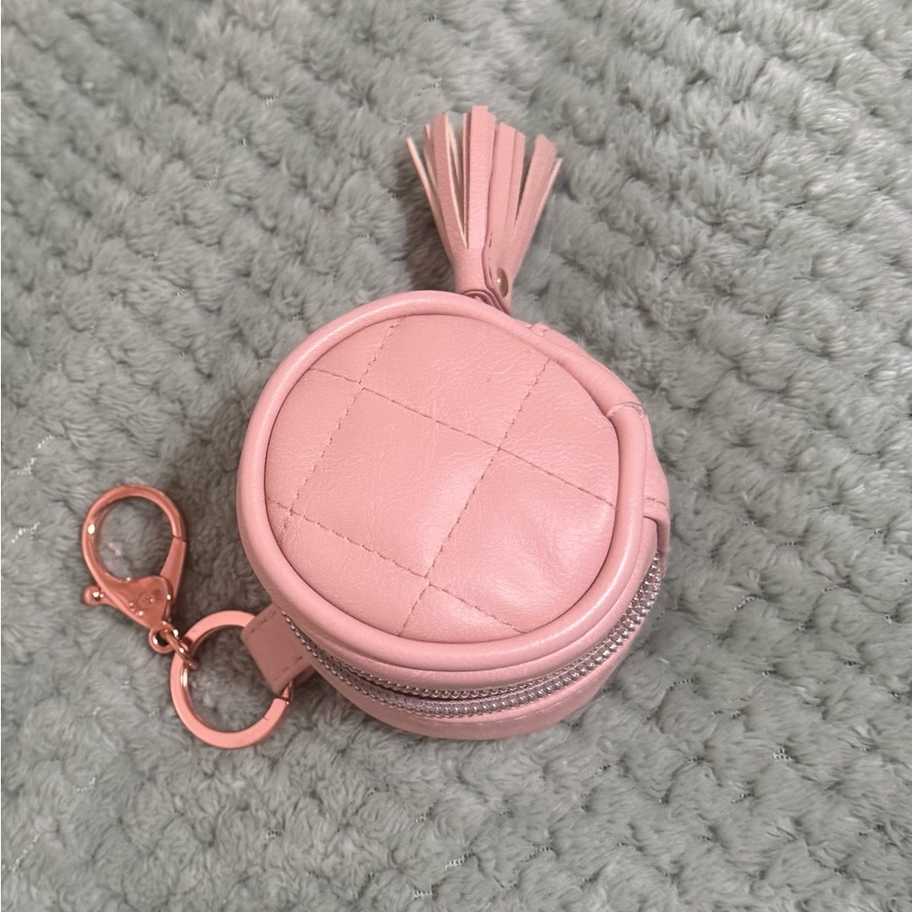 Pink Quilted Paci Holder with Tassel